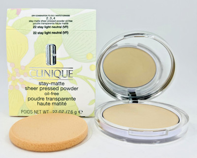 Clinique Stay-Matte Sheer Pressed Powder Oil-Free - CHOOSE SHADE - .27oz./7.6g