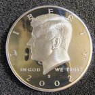 2002-S Proof Silver Kennedy Half Dollar - 90% Silver - Deep Cameo -San Francisco