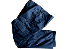 MENS CARGO COMBAT JET BLACK POLICE SECURITY UNIFORN TROUSERS W35.5 L31 BRAND NEW