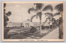 State Normal School San Diego CA Postcard Albertype I L Eno California Palms