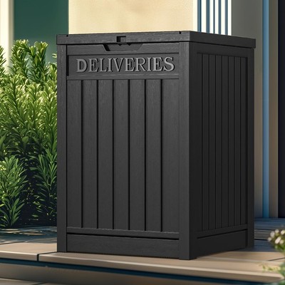 YITAHOME Resin Package Delivery Box 51 Gallon, Secure 51 Black