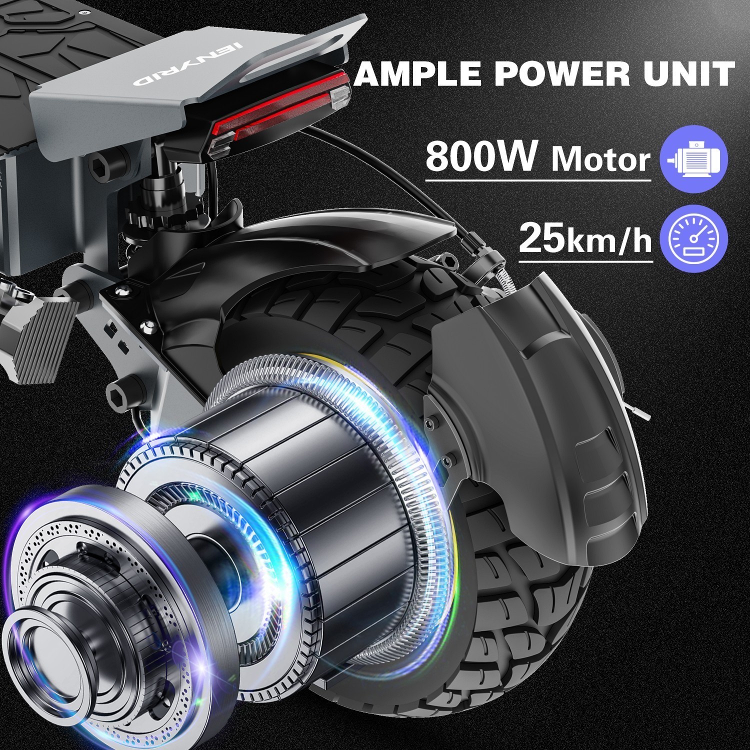 IENYRID S1 Electric Scooter 800W Motor 48V 15Ah  10" Folding Off-road EScooter