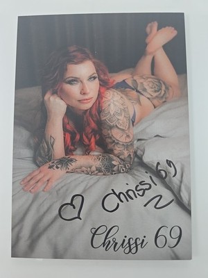 CHRISSI69 AUTOGRAMM SIGNIERT AUTOGRAPH SIGNED Autogrammkarte Erotik MODEL