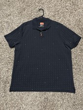 Nike Dri-Fit Victory Golf Polo Collared T Shirt Black Polkadot - XL