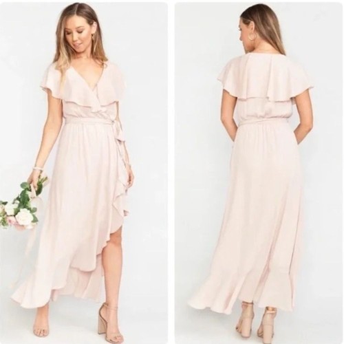 NWT SHOW ME YOUR MUMU Jess Dress br Ruffle Bridesmaid Midi Dusty Blush