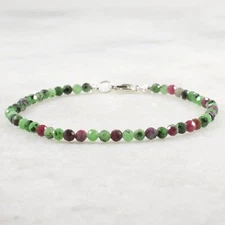 Ruby Zoisite Bracelet, Everyday Stacking Gemstone Beaded Bracelet, Womens Gift