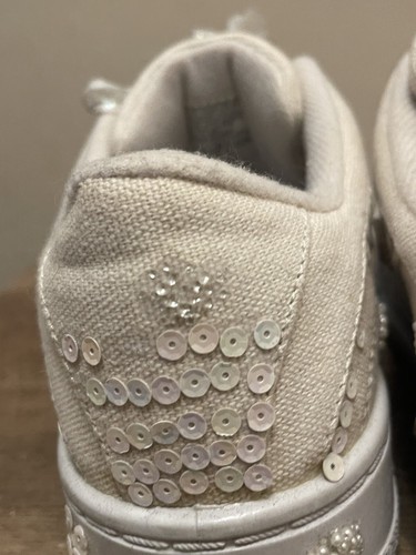 Sketchers Platform Sneakers Modified Womens 7.5 White Chunky Canvas Rare - Picture 8 of 10
