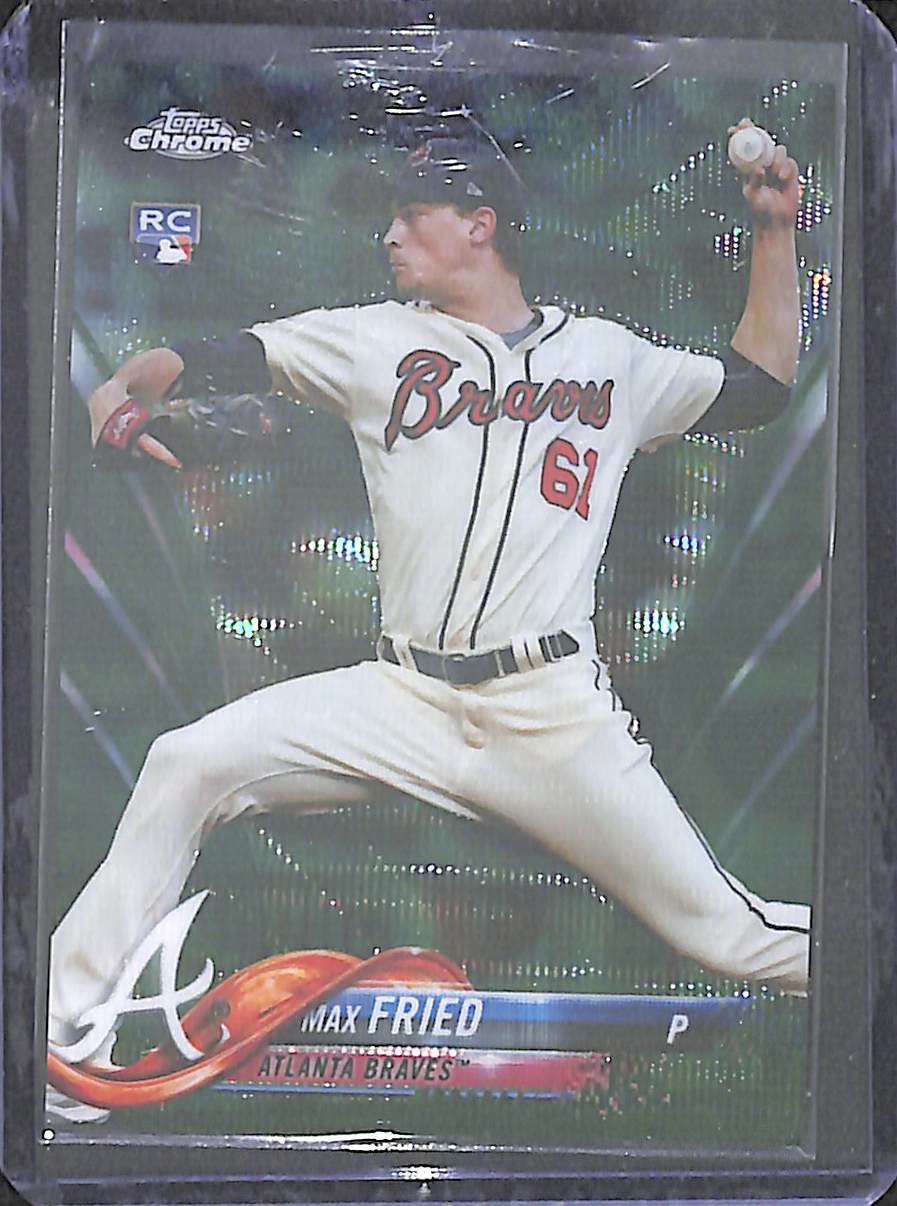 2018 Topps Chrome Baseball Green Wave Rookie Refractor #66 Max Fried No 36 of 99