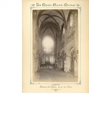 ND. France, Mont Saint Michel, Intérieur de l'Eglise  Vintage albumen print