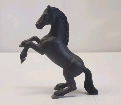 Schleich Rearing Black Mustang Stallion Horse 1997 Retired 13624 W/ Tag Vintage 