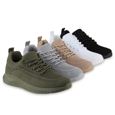 Damen Laufschuhe Sportschuhe Sportliche Strick Profil-Sohle 841023