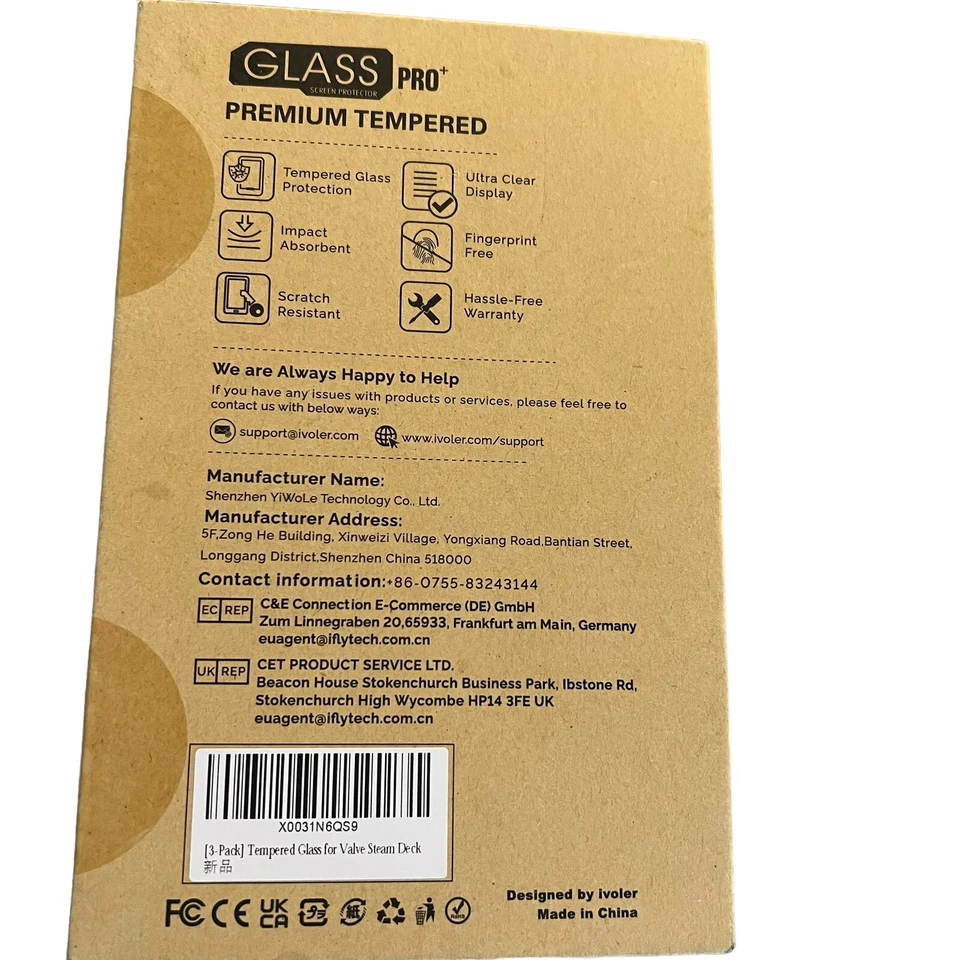 Ivoler 3 Pack Tempered Glass Screen Protector Designed for Steam Deck *Brand New - Image 2 of 4
