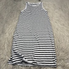Gap Women's S White Black Striped Sleeveless Tank T-Shirt Midi Dress