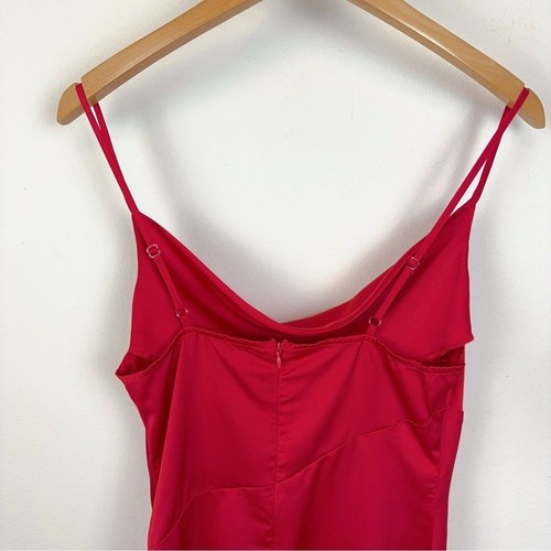 NWT J.ING Red Draped Collar Slip Dress Size Large - 第 8/10 張圖片