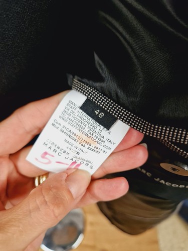 Marc Jacobs blazer uomo grigio UK 38” tuta italiana giacca occhio di uccellino cotone ricco - Foto 8 di 10
