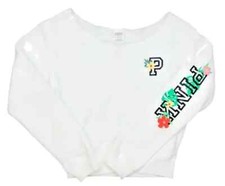 VICTORIA SECRET PINK EVERYDAY CROPPED FLEECE OFF THE SHOULDER SWEATSHIRT XL NWT