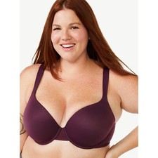 Joyspun Ladies Plus Size Underwire T-Shirt Bra Burgundy Plus Size 42DD