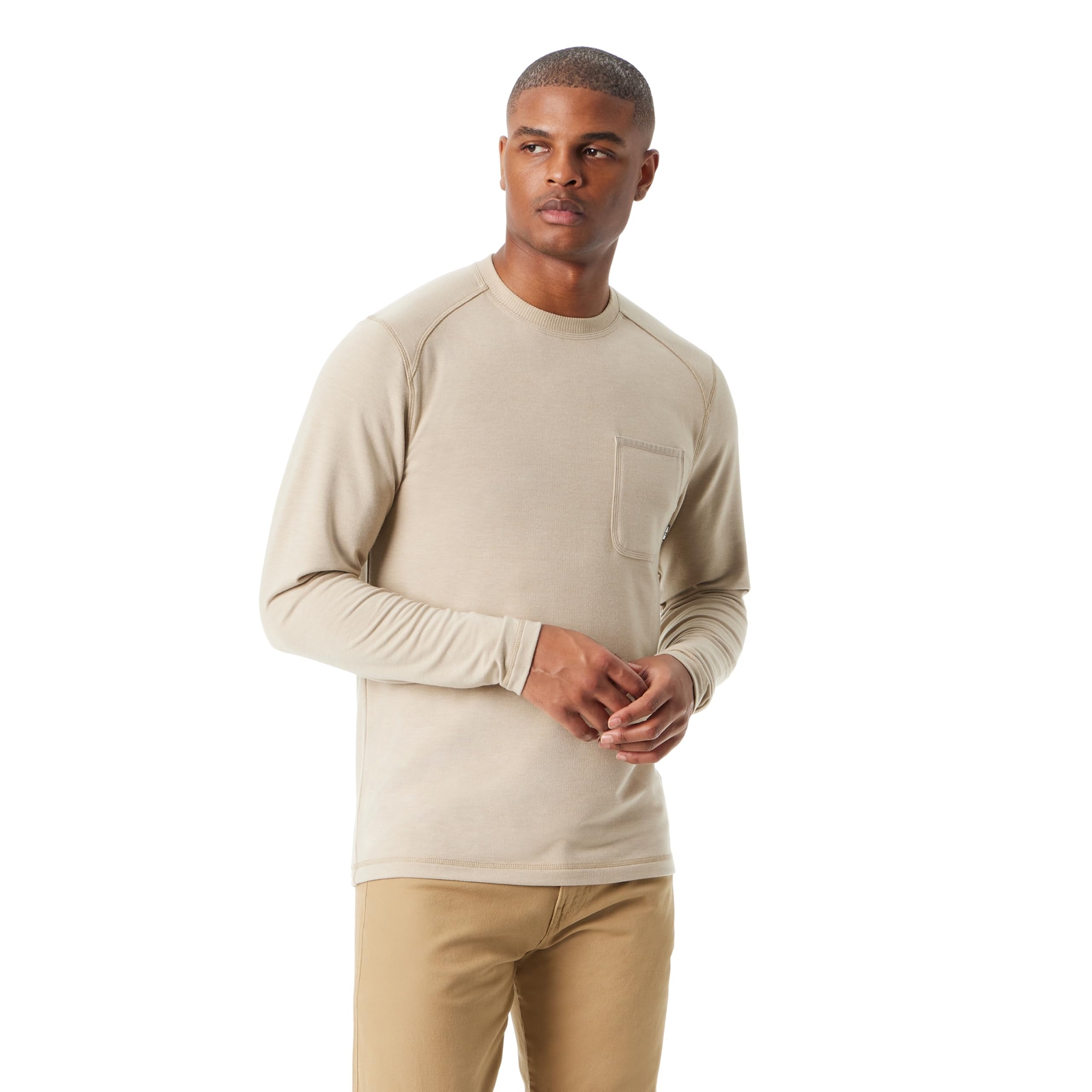 BASS OUTDOOR Mens Long Sleeve 4-Way-Stretch Quick Dry Utili-Tee Shirt with 8290₽