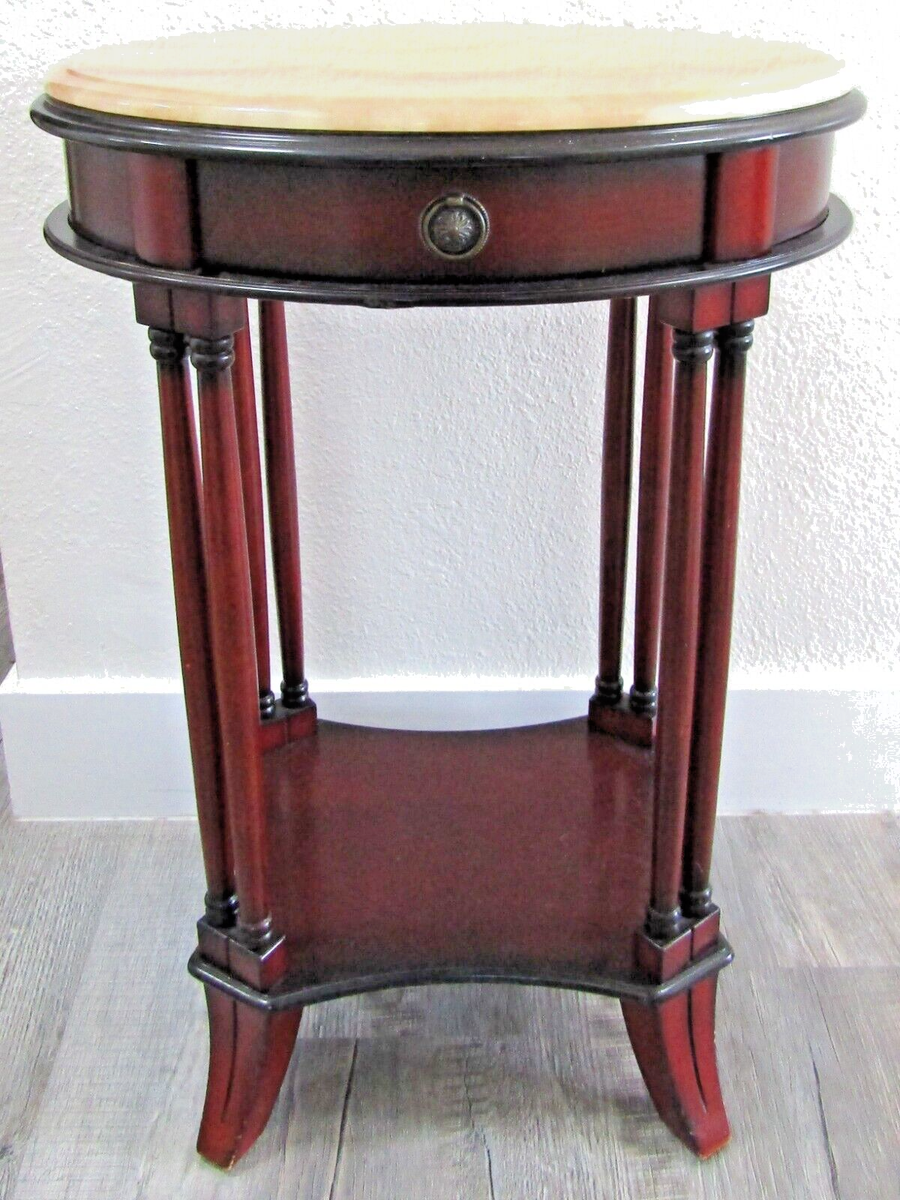 Bombay Company End Table Pair Of Bombay Co. Cherry Nesting End Tables;