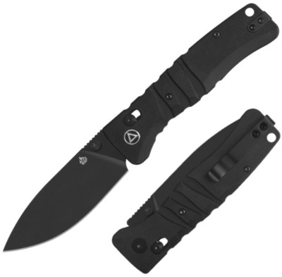 QSP Knife Ripley Folding Knife 3.5'' 14C28N Sandvik Steel Blade Black G10 Handle