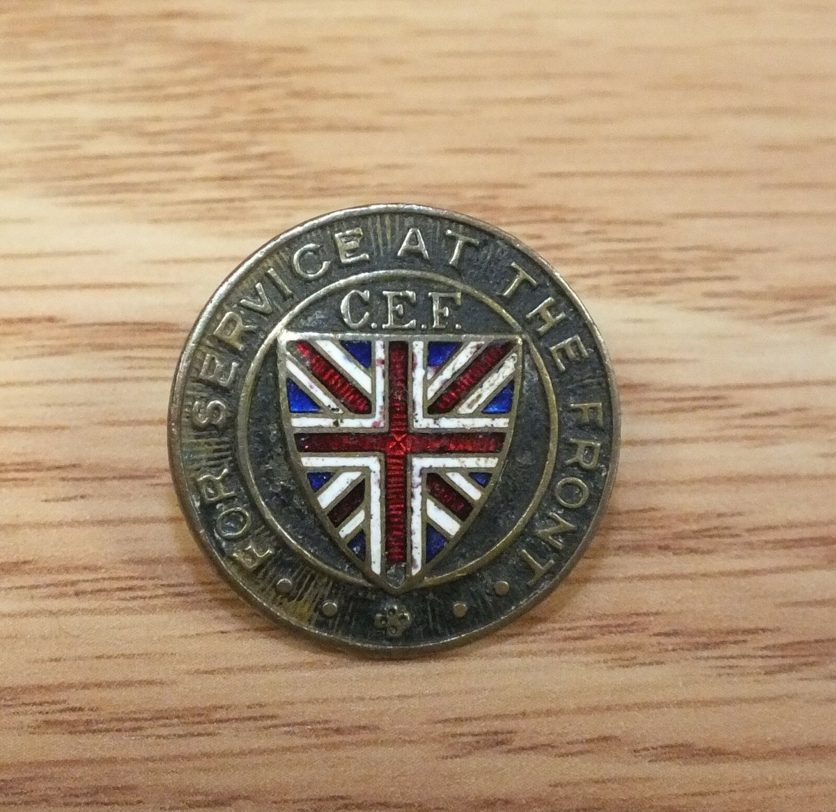 Canadian WWI For Service at the Front (324151) Vintage Screw Back