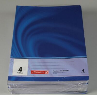 25x Brunnen Exercise Book din A4, 16 Sheets - Lin. 4 - Lined, 4. Schuljahr/S249