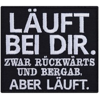 Hipster AufnäHer: LäUft Bei Dir... AufbüGler Biker Patch Lustige Applikation