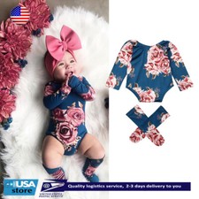 Newborn Baby Girl Floral Clothes Romper Playsuit Bodysuit Jumper Leggings Outfit