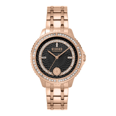 Versus Versace Womens Montorgueil Crystal Rose Gold 38mm Bracelet Fashion Watch