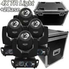 4X 230W 7R Zoom Moving Head Beam Sharpy Strobe DMX Stage Lighting W/Flight Case