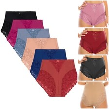 6 Pcs High Waisted Briefs Tummy Control Girdles Lace Shaper Panties 63031 Sz 4XL