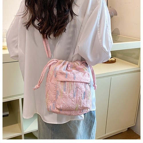 Adjustable Underarm Bag Pleated Drawstring Tote bag Small Handbags Women - Picture 8 of 17