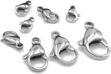 60Pcs Grade a 304 Stainless Steel Lobster Clasps Claw Clasps for Bracelet Neckla