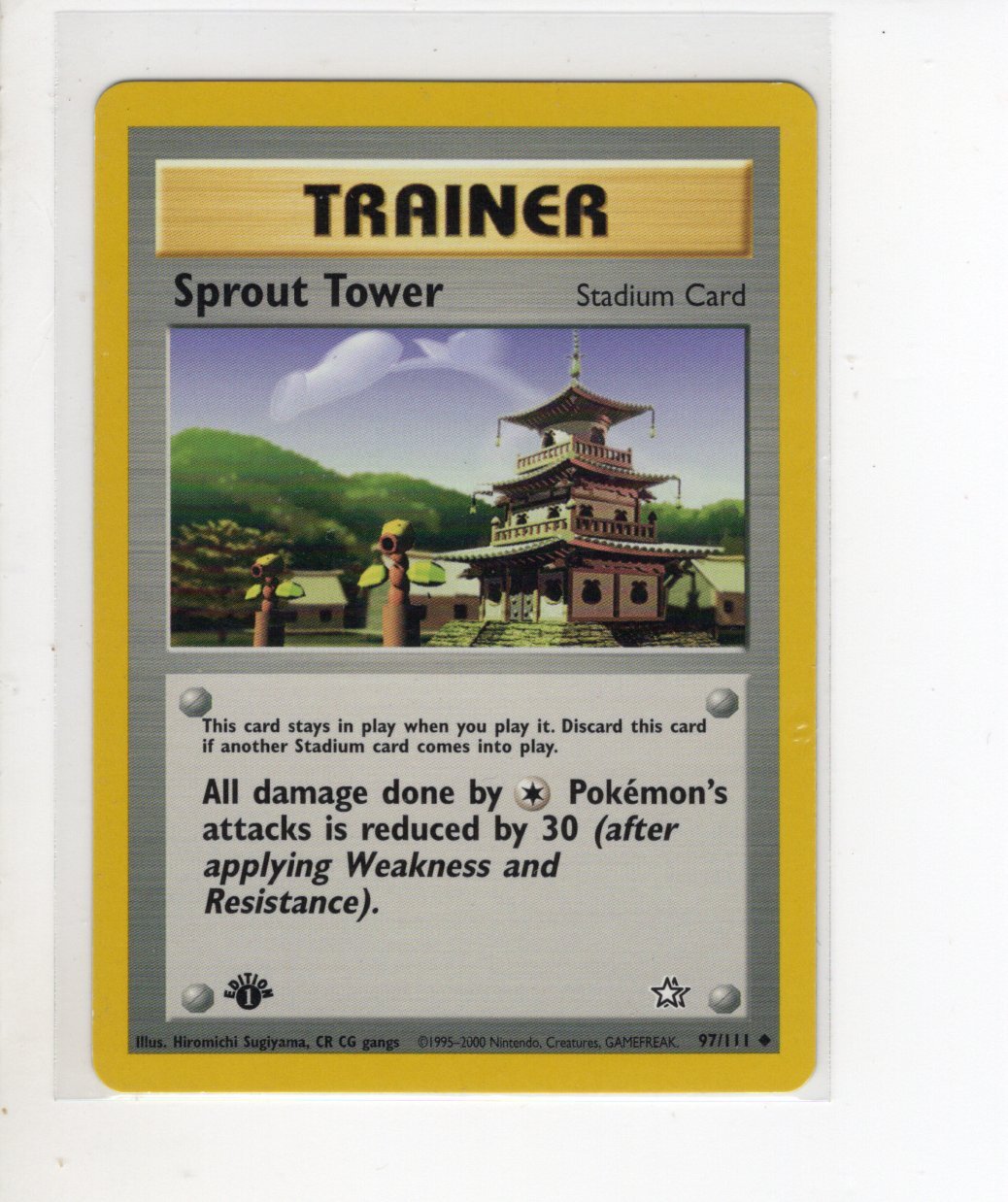 SPROUT TOWER TRAINER 1ST EDITION NEO GENESIS SET POKEMON CARD 97/111 LP 