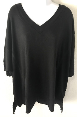 Cherish Women's Tucked Away in Black Loose Fit Short Sleeve Blouse Size 3XL NWOT