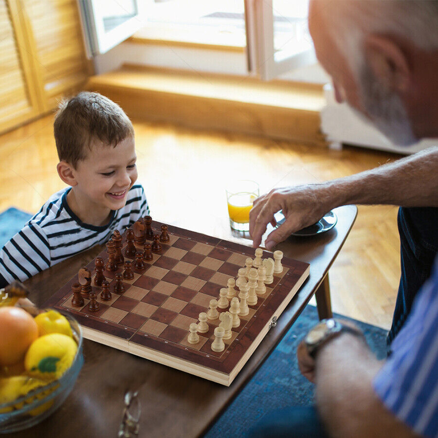 Lospitch Spiel, Schachspiel Rückseite 29*29CM Schach Wunderschönes  Handarbeit 3 in1