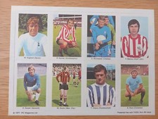1971 IPC Magazine Valiant & TV21 Uncut Sheet of Soccer Stars.