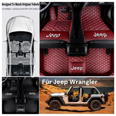 Nach Maß für JEEP Wrangler 2 Tür/4 Tür Auto-Fußmatten Wasserdichte Automatten
