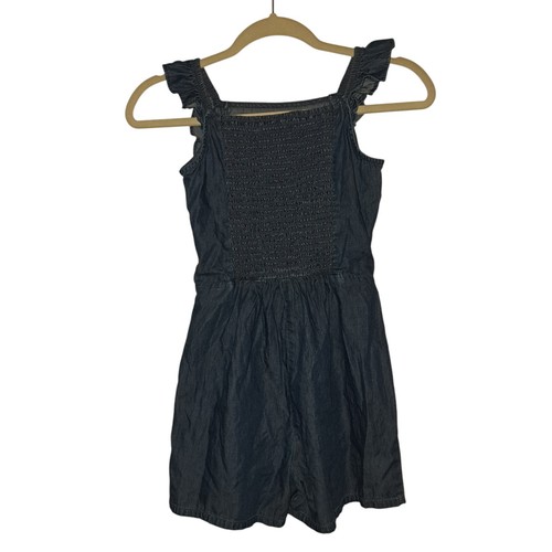 GAP KIDS Chambray Romper Ruffle Smocked Square Neck Tank Shorts Large 10 NWT $40 - Picture 4 of 10