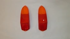 New Pair of Tail Lamp Stop Light Lens MGB 1970-1980 UK Spec Amber Top Red Bottom
