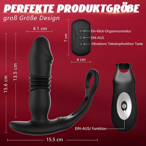 Male Prostate Massager APP Vibrator Thrusting Anal Butt Plug Dildo Sex Toys Men - Picture 6 of 24