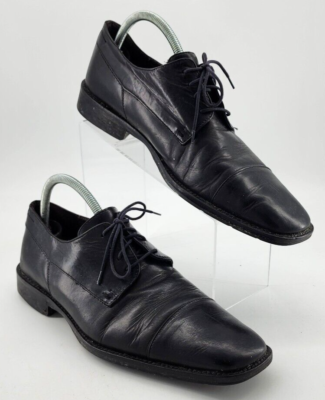 Johnston & Murphy Melton Black Leather Cap Toe Derby Dress  display picture 1