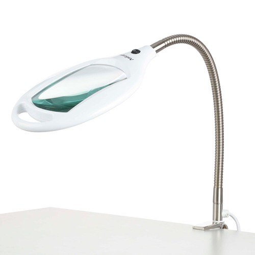 Amscope 1.75X Magnifying 40 LED 6.5W Lamp Light Gooseneck 5" Diameter Lens+Clamp - 第 1/6 張圖片