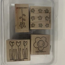 Stampin' Up! Pocket full of Posies 4 Rubber Stamps Scrapbooking Flowers