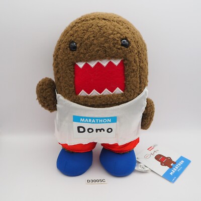 D3005C Domo kun  NHK Mascot Plush 8'' Marathon Yoshitoku Toy Doll Japan