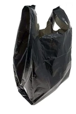 Bags Med 19.5 x 6 x 12.5 BLACK T-Shirt Plastic Grocery Shopping Bags (1000pcs)
