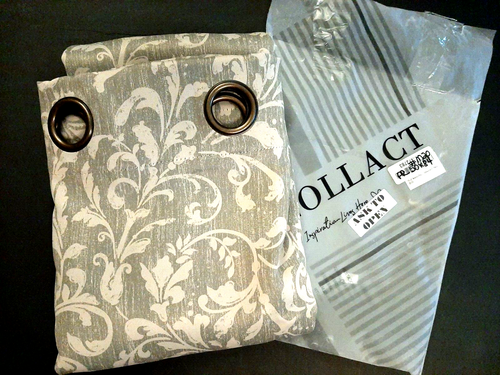 Collact Sage Green Scroll Floral Patterned Black Out Curtain Panels 50x84 #M20