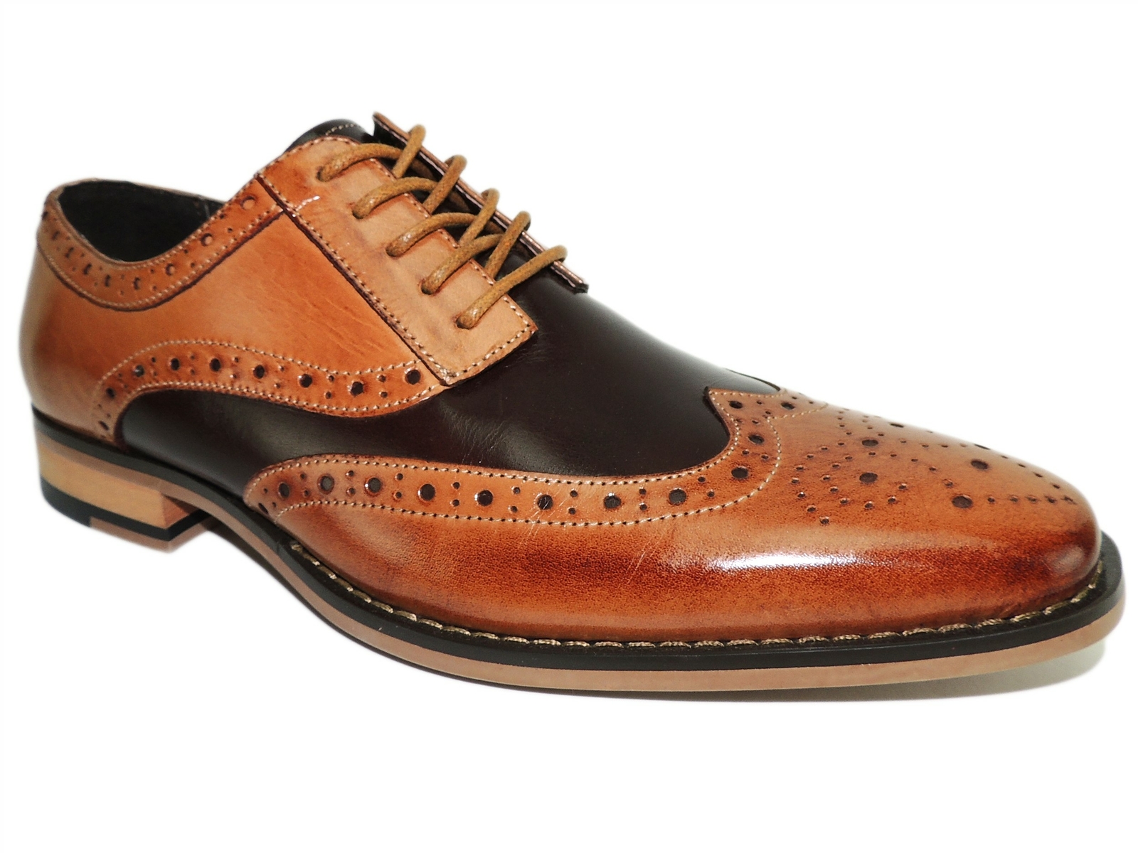 Scarpe Stringate Oxford Uomo Stacy Adams - Wingtip In Pelle Con Suola Morbida - Foto 8