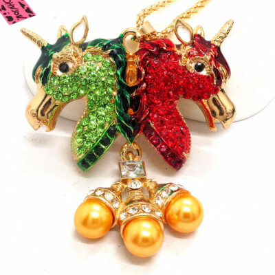 Crystal Necklace Unicorn Pearl Necklace Unicorn Horse Gold Mother