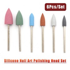 6Pcs/Set Silicone Nail Art Polishing Head Set Nail Drill Bits Manicure Tool